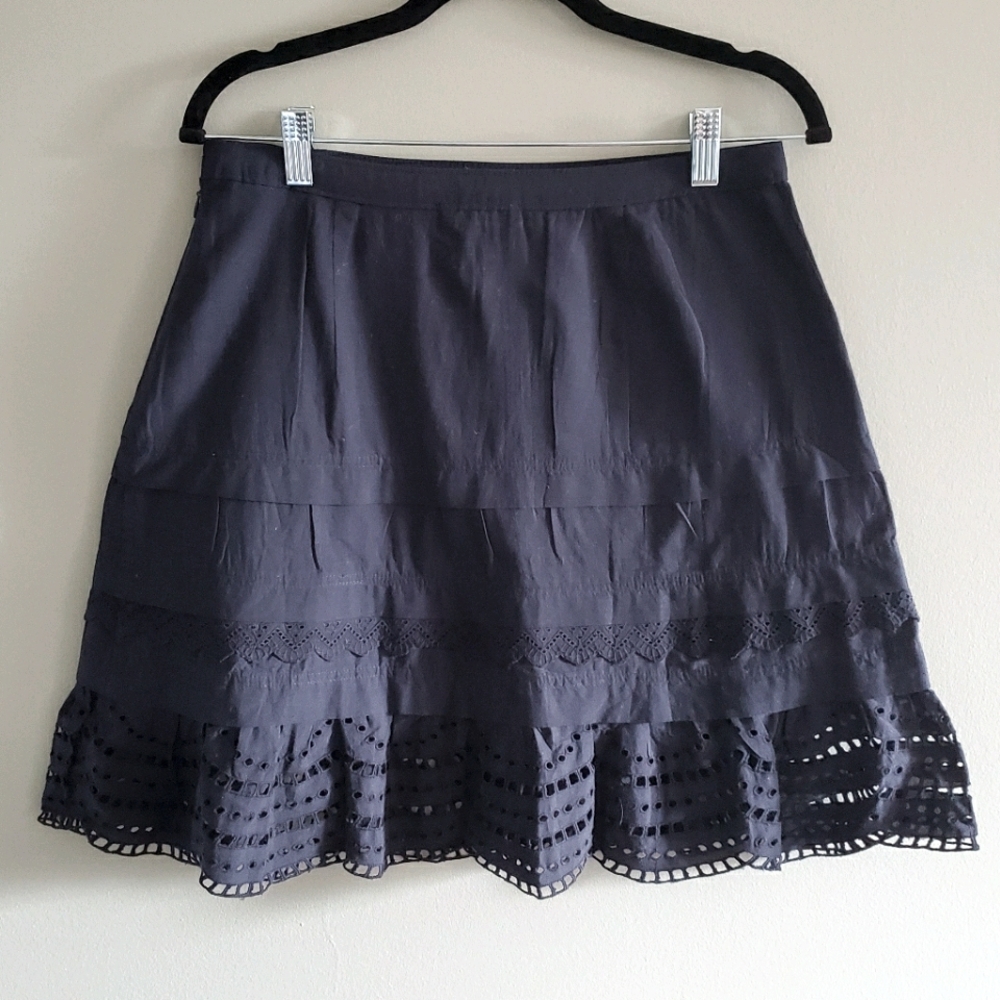 Club Monaco Navy Cotton Skirt NEW Sz 6